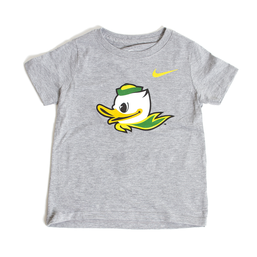 Fighting Duck, Nike, Grey, Crew Neck, Cotton, Kids, Toddler, T-Shirt, 512745